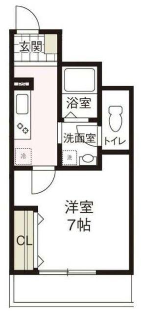 プランタン鶴見(1K/1階)の間取り写真