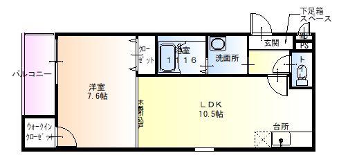 フジパレスパルトネールさとのIII番館(1LDK/3階)の間取り写真