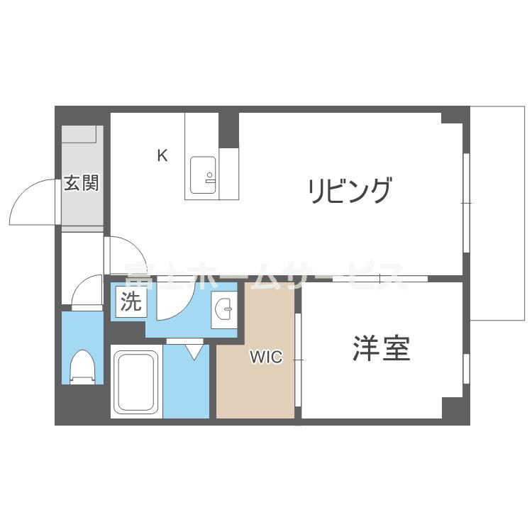 SOLASIA RESIDENCE 九条(1LDK/1階)の間取り写真