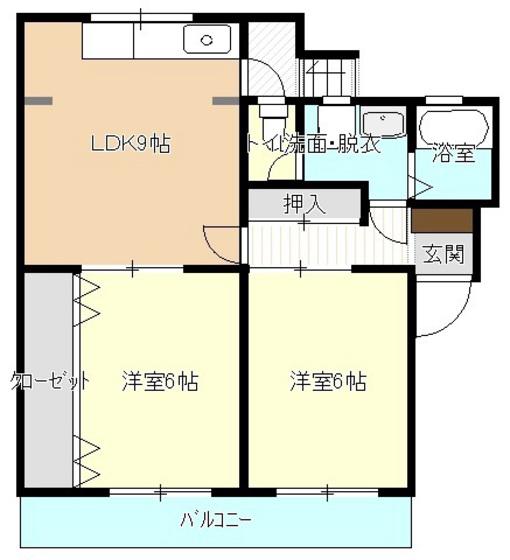 パレファミーユ(2LDK/1階)の間取り写真
