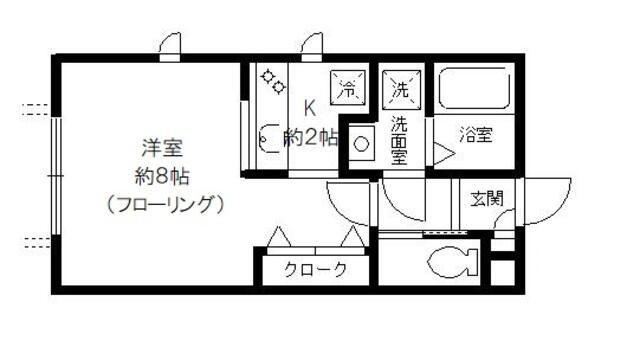 カーサスワA(1K/1階)の間取り写真
