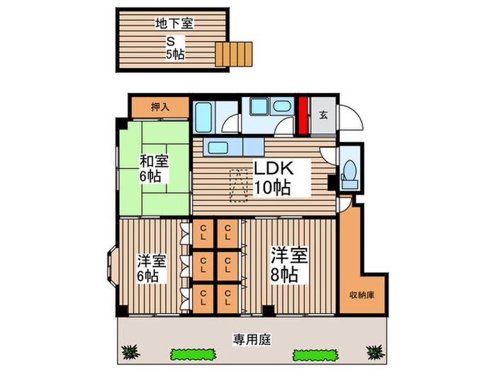 ヨーク新所沢(3SLDK/1階)の間取り写真
