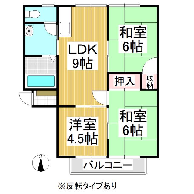 サンライフ雪窓C(3LDK/2階)の間取り写真