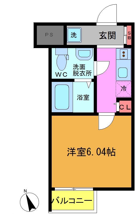 ABCヒルズ市川(1K/2階)の間取り写真
