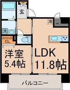 AXIS.LS(1LDK/4階)の間取り写真
