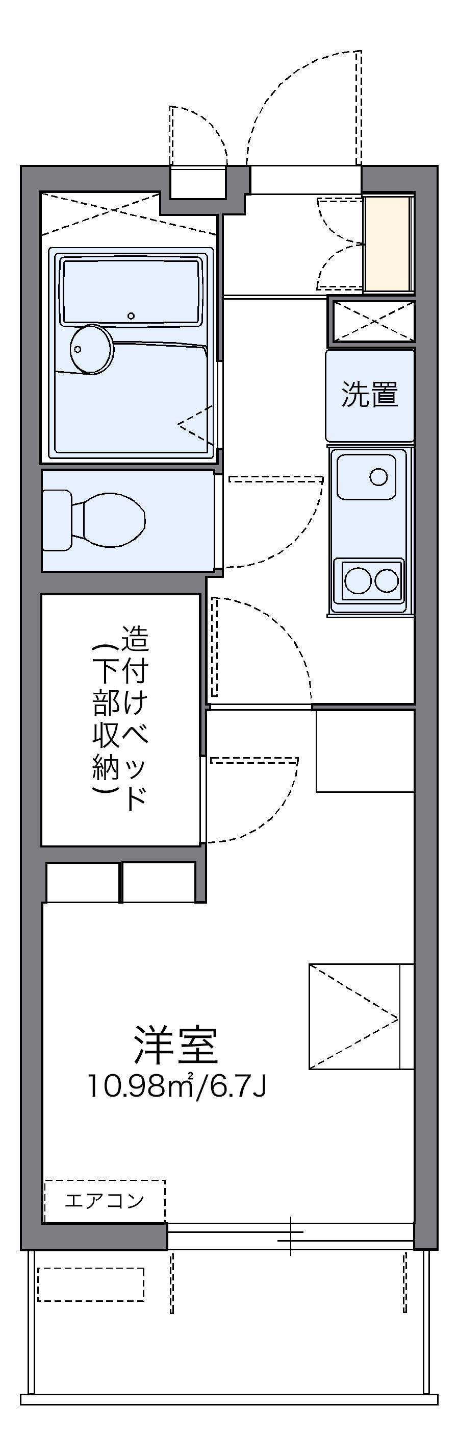 レオパレス大幸(1K/1階)の間取り写真