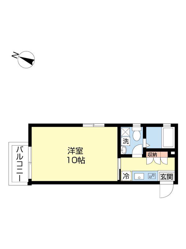 シャトー平塚(ワンルーム/5階)の間取り写真