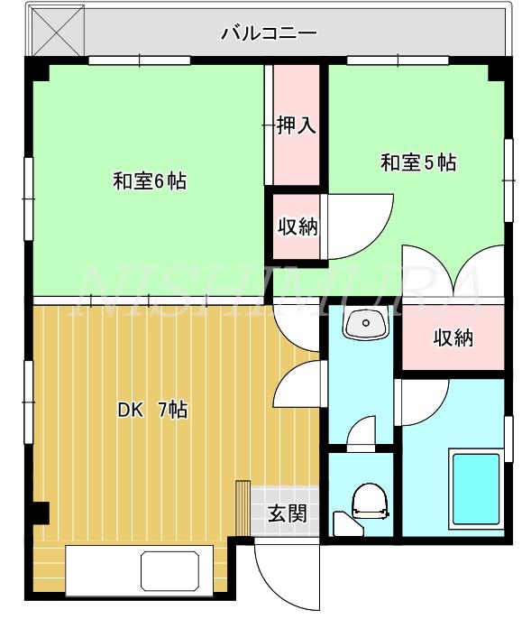 西村スタイルビル(2DK/3階)の間取り写真