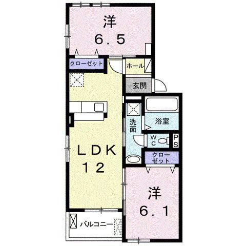 アストラルIIIB(2LDK/2階)の間取り写真