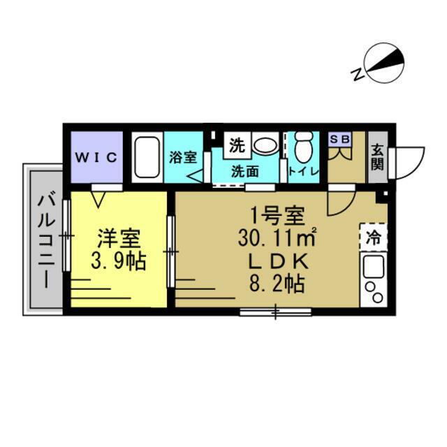 LAVAGE 上本郷(1LDK/2階)の間取り写真