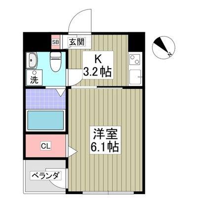 アリビオン大泉学園(1K/4階)の間取り写真