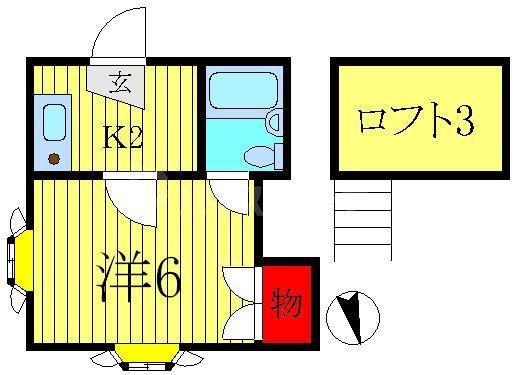 エステートアーバン柏(1K/1階)の間取り写真