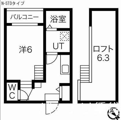 吹上パークタワー31F(1K/2階)の間取り写真