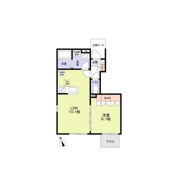 エトワール 部屋番号101(1LDK/1階)の間取り写真