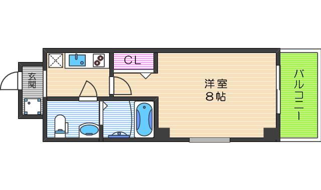 CO.LABO天王寺(1K/6階)の間取り写真
