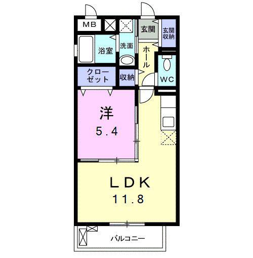 グランツ(1LDK/3階)の間取り写真