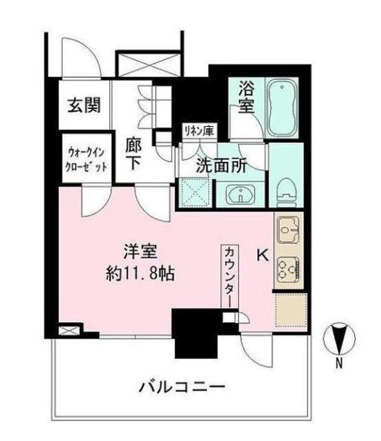 浅草タワー(ワンルーム/11階)の間取り写真