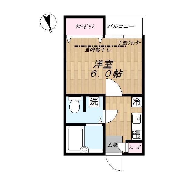 ヘスティア(1K/2階)の間取り写真