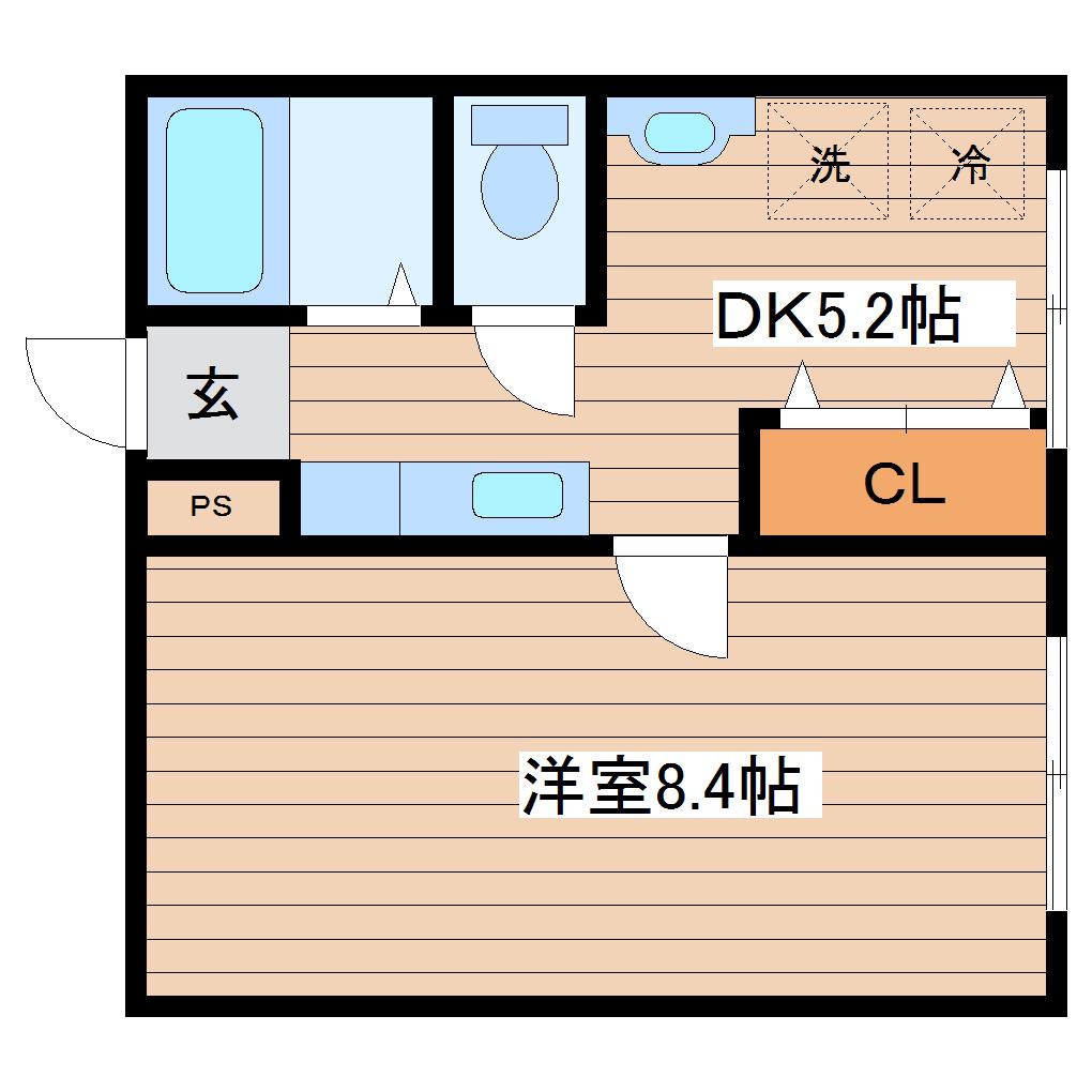 コテージ高田(1DK/3階)の間取り写真