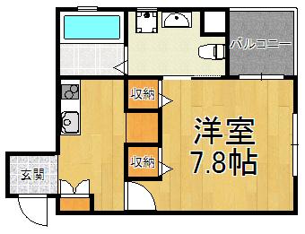 サンクラッソ中山寺駅前シェヴェール(1K/2階)の間取り写真