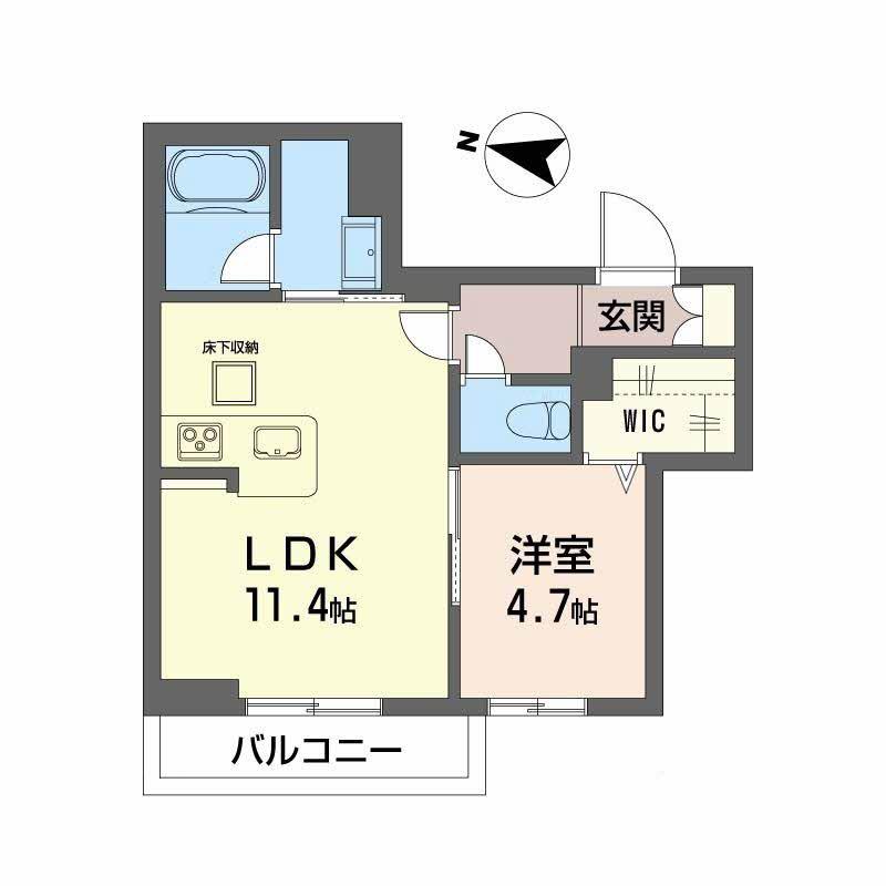 ＪＲ山陽本線 新倉敷駅 徒歩7分 3階建 新築(1LDK/1階)の間取り写真
