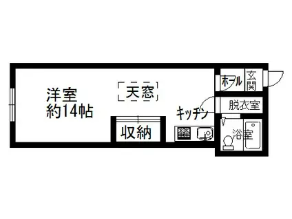 北海道釧路市住吉1-1-1 ウィローハイツC(ワンルーム/1階)の間取り写真