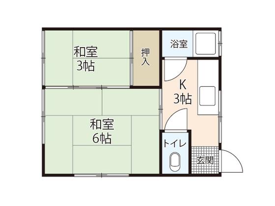 第5川吉荘(1SK/2階)の間取り写真