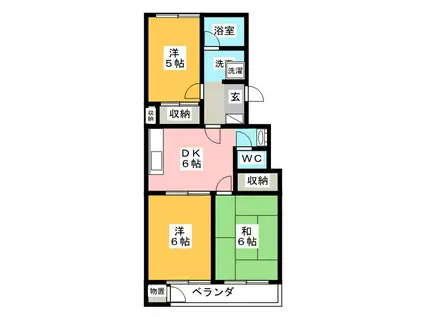 ヴィラフローレンス(3DK/3階)の間取り写真