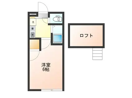 アップルハウスあさひ2B(1K/2階)の間取り写真