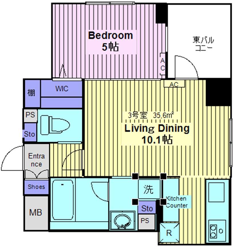 YG RESIDENCE 参番館(1LDK/6階)の間取り写真