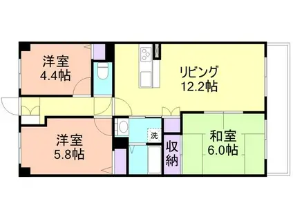 サンライズマンション岩出V壱番館 403号(3LDK/4階)の間取り写真