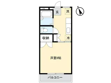 ハイツ岡田II(1K/1階)の間取り写真