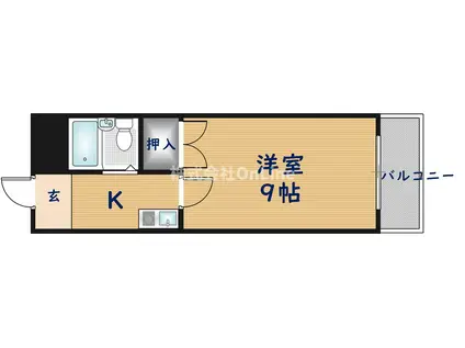 リッツハウス・イソヤマ(1K/2階)の間取り写真