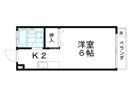 コーポラス笹貫A棟(1K/3階)の間取り写真