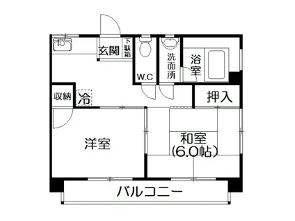 昭和町レジデンス(2K/3階)の間取り写真