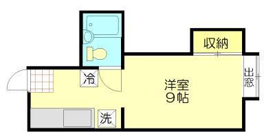 リバーサイド川元B(ワンルーム/1階)の間取り写真
