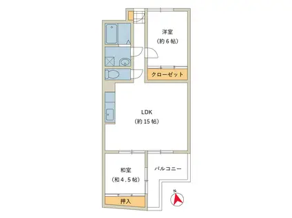 キクマンション(2LDK/7階)の間取り写真