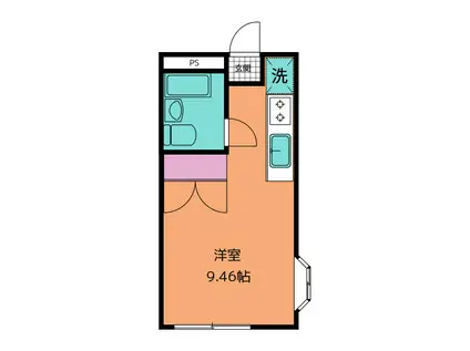パラシオン五貫島(ワンルーム/1階)の間取り写真