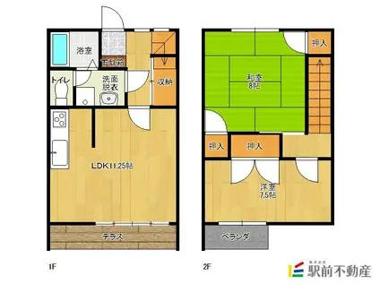 エムハイツ A棟(2LDK/1階)の間取り写真