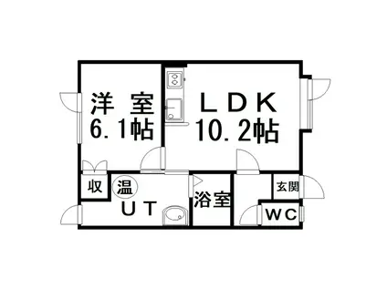 ワンダフル21(1LDK/1階)の間取り写真