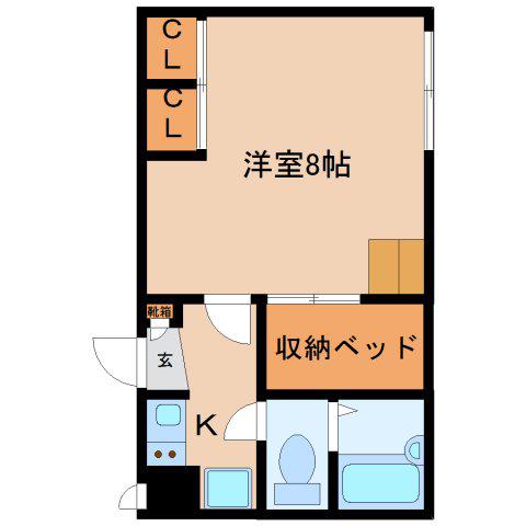 レオパレスまさご(1K/1階)の間取り写真