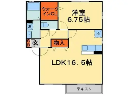 ロジュマンネサキA(1LDK/1階)の間取り写真