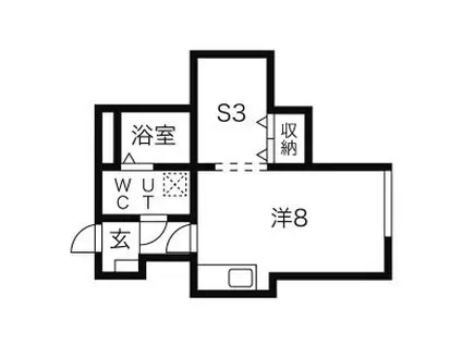 メリディアン国見アネックス(ワンルーム/1階)の間取り写真
