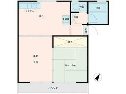 小林アパート(2DK/2階)の間取り写真