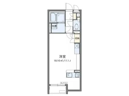 ミルティユ(ワンルーム/2階)の間取り写真