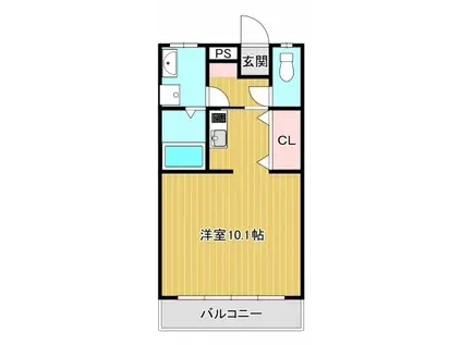 中島マンション(ワンルーム/2階)の間取り写真