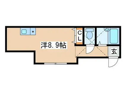 プラチナムI(ワンルーム/1階)の間取り写真