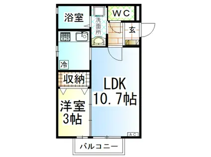 DL クレール(1LDK/2階)の間取り写真
