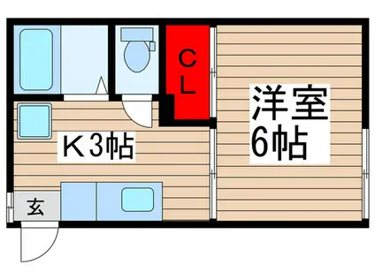 プライムメゾン本八幡(1K/2階)の間取り写真
