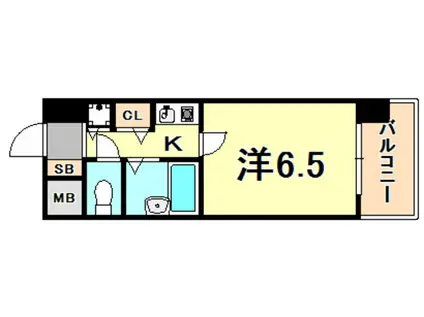 リーガル新神戸(1K/6階)の間取り写真